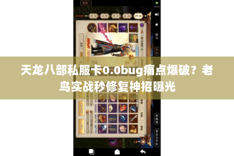 天龙八部私服卡0.0bug痛点爆破？老鸟实战秒修复神招曝光
