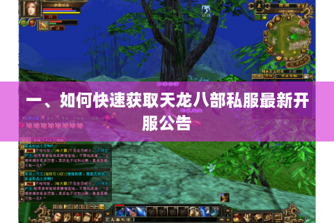 一、如何快速获取天龙八部私服最新开服公告