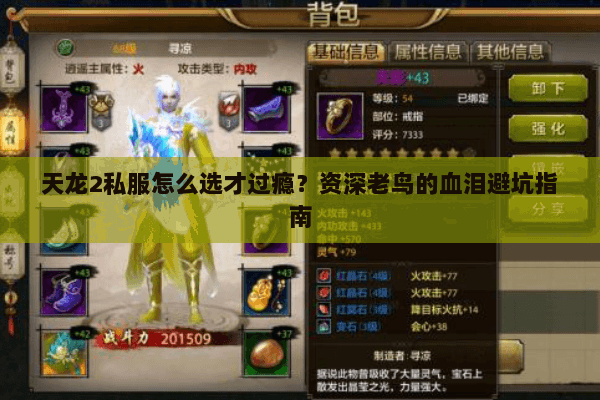 天龙2私服怎么选才过瘾?资深老鸟的血泪避坑指南 天龙2私服怎么选才过瘾?资深老鸟的血泪避坑指南