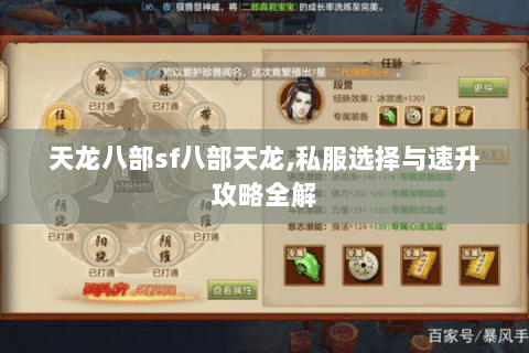 天龙八部sf八部天龙,私服选择与速升攻略全解 天龙八部sf八部天龙,私服选择与速升攻略全解