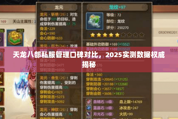 天龙八部私服管理口碑对比,2025实测数据权威揭秘 天龙八部私服管理口碑对比,2025实测数据权威揭秘