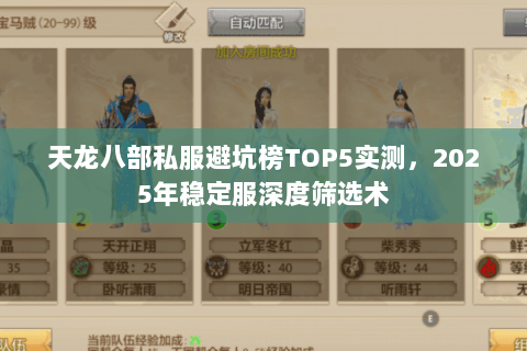天龙八部私服避坑榜TOP5实测,2025年稳定服深度筛选术 天龙八部私服避坑榜TOP5实测,2025年稳定服深度筛选术