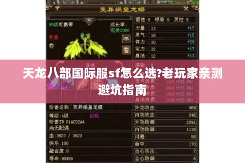 天龙八部国际服sf怎么选?老玩家亲测避坑指南 天龙八部国际服sf怎么选?老玩家亲测避坑指南