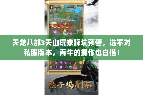 天龙八部3天山玩家踩坑预警，选不对私服版本，再牛的操作也白搭！