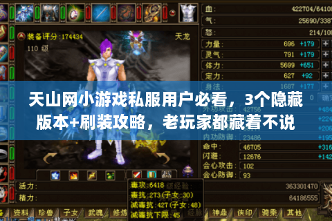 天山网小游戏私服用户必看,3个隐藏版本+刷装攻略,老玩家都藏着不说 天山网小游戏私服用户必看,3个隐藏版本+刷装攻略,老玩家都藏着不说