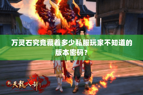 万灵石究竟藏着多少私服玩家不知道的版本密码？