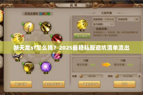 新天龙sf怎么挑？2025最稳私服避坑清单流出