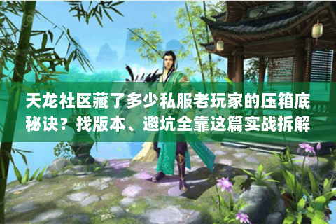 天龙社区藏了多少私服老玩家的压箱底秘诀？找版本、避坑全靠这篇实战拆解