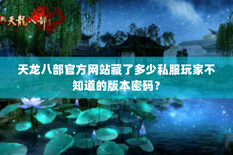 天龙八部官方网站藏了多少私服玩家不知道的版本密码? 天龙八部官方网站藏了多少私服玩家不知道的版本密码?