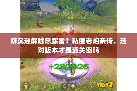 防沉迷解除总踩雷？私服老炮亲传，选对版本才是通关密码