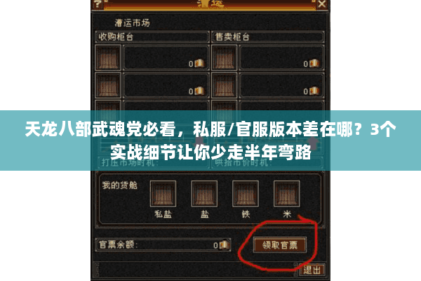天龙八部武魂党必看,私服/官服版本差在哪?3个实战细节让你少走半年弯路 天龙八部武魂党必看,私服/官服版本差在哪?3个实战细节让你少走半年弯路