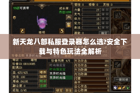 新天龙八部私服登录器怎么选?安全下载与特色玩法全解析 新天龙八部私服登录器怎么选?安全下载与特色玩法全解析