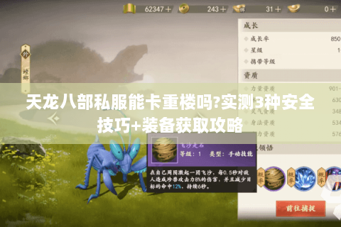 天龙八部私服能卡重楼吗?实测3种安全技巧+装备获取攻略 天龙八部私服能卡重楼吗?实测3种安全技巧+装备获取攻略