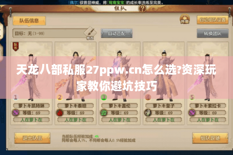 天龙八部私服27ppw.cn怎么选?资深玩家教你避坑技巧 天龙八部私服27ppw.cn怎么选?资深玩家教你避坑技巧