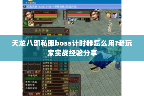 天龙八部私服boss计时器怎么用?老玩家实战经验分享