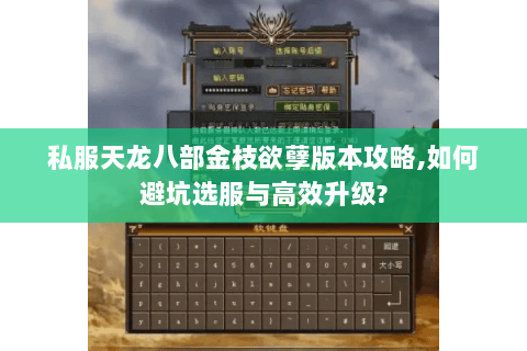 私服天龙八部金枝欲孽版本攻略,如何避坑选服与高效升级? 私服天龙八部金枝欲孽版本攻略,如何避坑选服与高效升级?