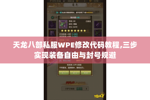 天龙八部私服WPE修改代码教程,三步实现装备自由与封号规避 天龙八部私服WPE修改代码教程,三步实现装备自由与封号规避