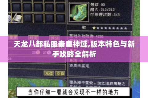 天龙八部私服秦皇神域,版本特色与新手攻略全解析 天龙八部私服秦皇神域,版本特色与新手攻略全解析