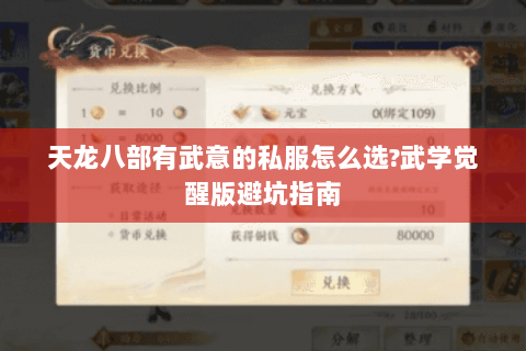 天龙八部有武意的私服怎么选?武学觉醒版避坑指南 天龙八部有武意的私服怎么选?武学觉醒版避坑指南