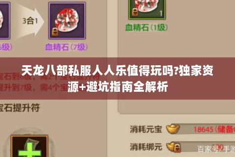 天龙八部私服人人乐值得玩吗?独家资源+避坑指南全解析 天龙八部私服人人乐值得玩吗?独家资源+避坑指南全解析