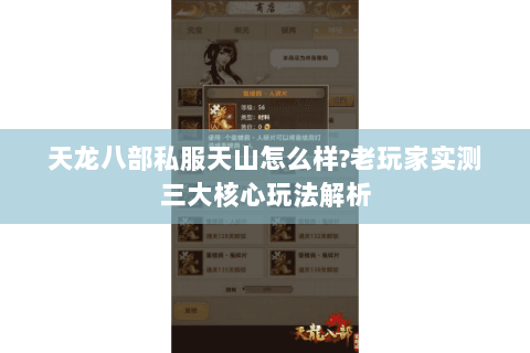 天龙八部私服天山怎么样?老玩家实测三大核心玩法解析 天龙八部私服天山怎么样?老玩家实测三大核心玩法解析