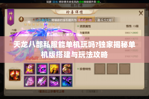 天龙八部私服能单机玩吗?独家揭秘单机版搭建与玩法攻略