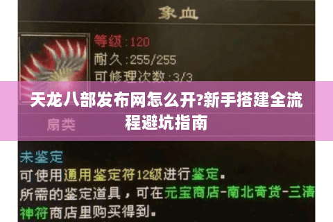 天龙八部发布网怎么开?新手搭建全流程避坑指南 天龙八部发布网怎么开?新手搭建全流程避坑指南