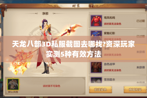 天龙八部3D私服截图去哪找?资深玩家实测5种有效方法 天龙八部3D私服截图去哪找?资深玩家实测5种有效方法