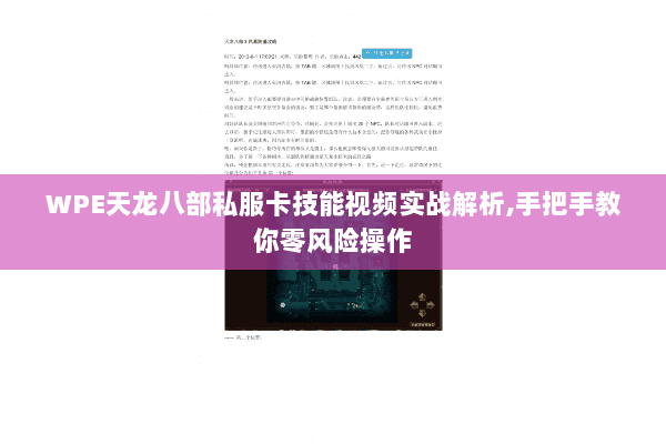 WPE天龙八部私服卡技能视频实战解析,手把手教你零风险操作 WPE天龙八部私服卡技能视频实战解析,手把手教你零风险操作