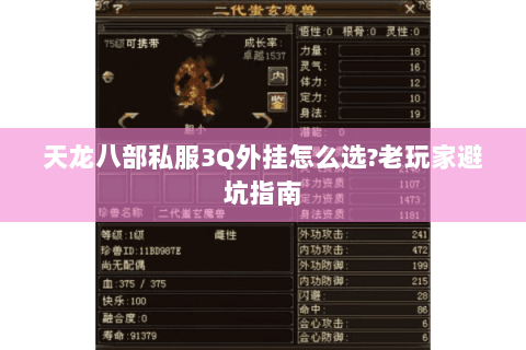 天龙八部私服3Q外挂怎么选?老玩家避坑指南