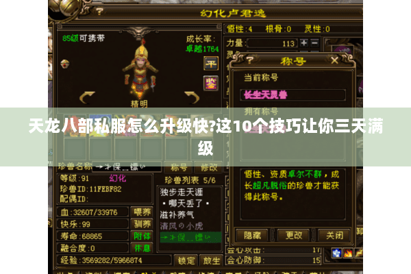 天龙八部私服怎么升级快?这10个技巧让你三天满级 天龙八部私服怎么升级快?这10个技巧让你三天满级