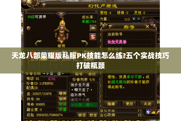 天龙八部荣耀版私服PK技能怎么练?五个实战技巧打破瓶颈 天龙八部荣耀版私服PK技能怎么练?五个实战技巧打破瓶颈