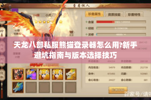天龙八部私服熊猫登录器怎么用?新手避坑指南与版本选择技巧