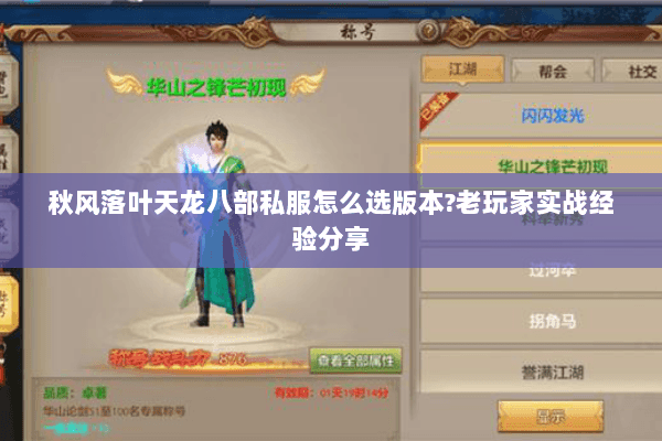 秋风落叶天龙八部私服怎么选版本?老玩家实战经验分享 秋风落叶天龙八部私服怎么选版本?老玩家实战经验分享