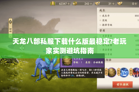 天龙八部私服下载什么版最稳定?老玩家实测避坑指南