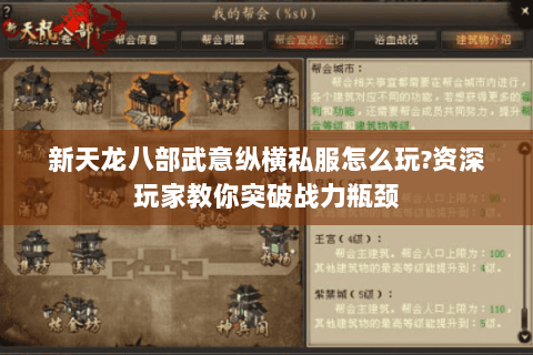 新天龙八部武意纵横私服怎么玩?资深玩家教你突破战力瓶颈 新天龙八部武意纵横私服怎么玩?资深玩家教你突破战力瓶颈