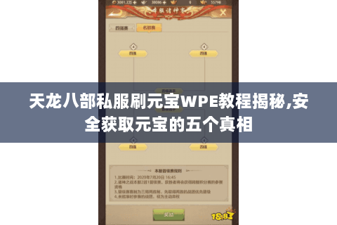 天龙八部私服刷元宝WPE教程揭秘,安全获取元宝的五个真相