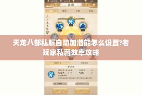 天龙八部私服自动加潜能怎么设置?老玩家私藏效率攻略