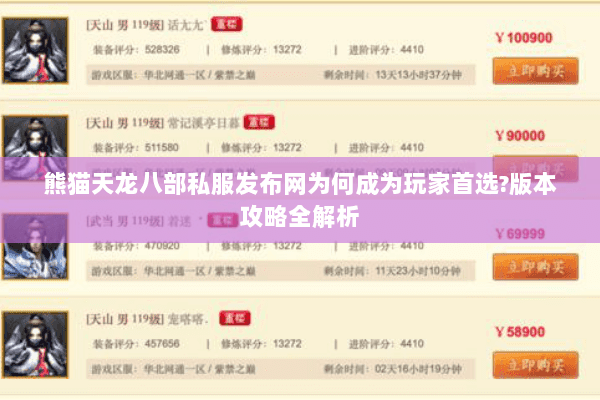 熊猫天龙八部私服发布网为何成为玩家首选?版本攻略全解析