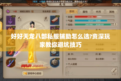 好好天龙八部私服辅助怎么选?资深玩家教你避坑技巧
