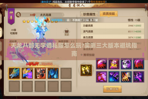 天龙八部无字谱私服怎么玩?实测三大版本避坑指南 天龙八部无字谱私服怎么玩?实测三大版本避坑指南