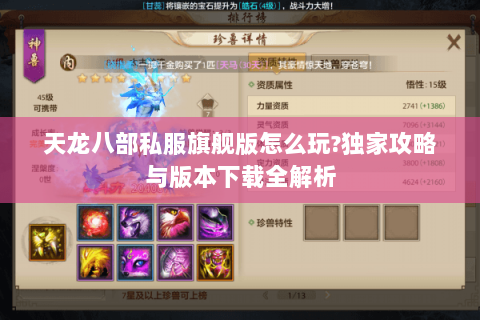 天龙八部私服旗舰版怎么玩?独家攻略与版本下载全解析