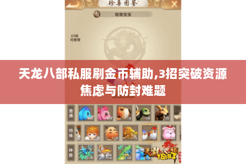天龙八部私服刷金币辅助,3招突破资源焦虑与防封难题