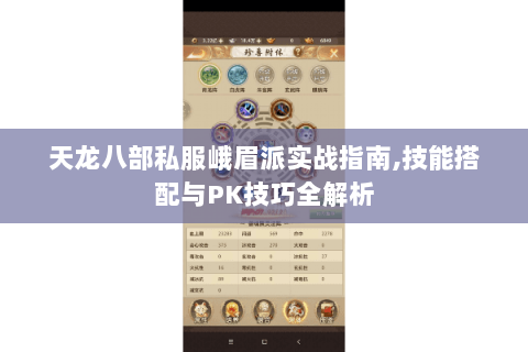 天龙八部私服峨眉派实战指南,技能搭配与PK技巧全解析