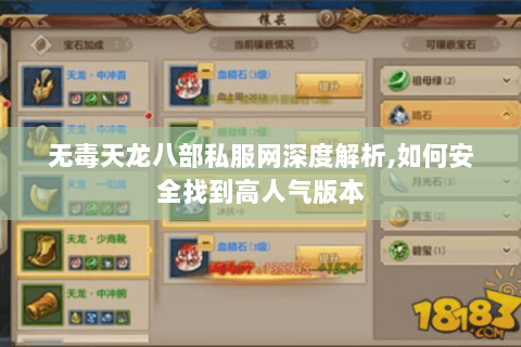 无毒天龙八部私服网深度解析,如何安全找到高人气版本