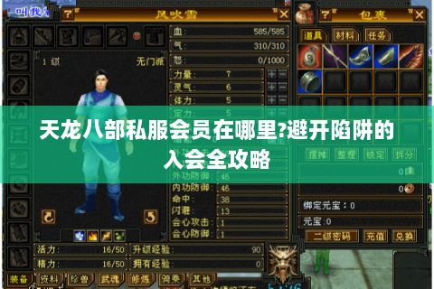 天龙八部私服会员在哪里?避开陷阱的入会全攻略 天龙八部私服会员在哪里?避开陷阱的入会全攻略