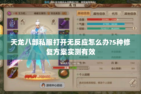 天龙八部私服打开无反应怎么办?5种修复方案实测有效