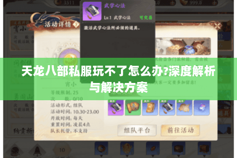 天龙八部私服玩不了怎么办?深度解析与解决方案