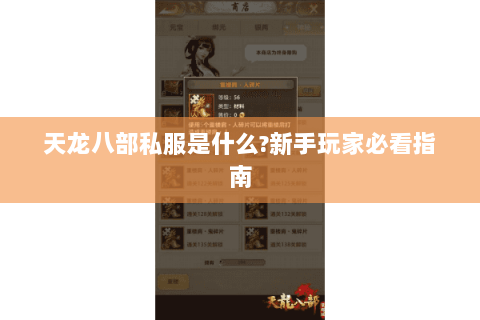 天龙八部私服是什么?新手玩家必看指南