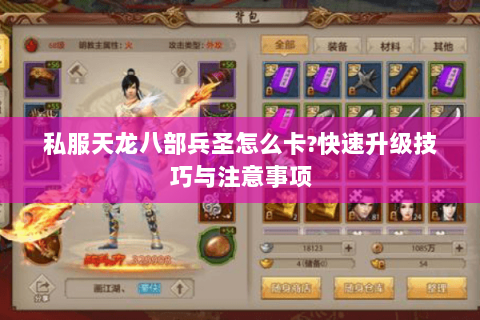 私服天龙八部兵圣怎么卡?快速升级技巧与注意事项 私服天龙八部兵圣怎么卡?快速升级技巧与注意事项